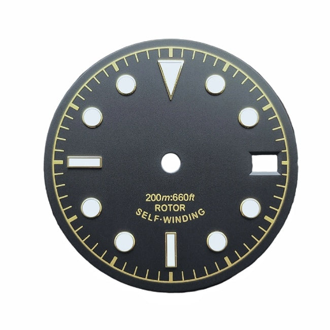 Field Watch Dial with Mixed Arabic and Baton Indices for NH35 & NH34