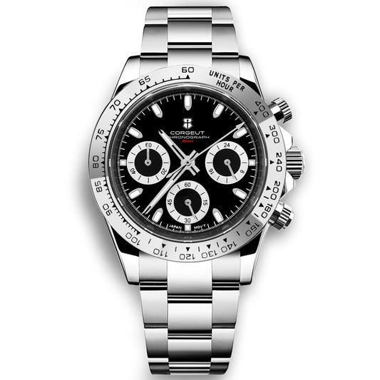 Corgeut Luxury Stainless Steel VK63 40mm Day Tona Luminous Hands Chronograph Men Custom Own Logo Wristwatch Quartz Watch