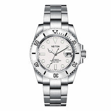 40mm automatic diving watch with a white dial
