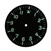 Vintage Field Watch Dial with Arabic Numerals and Custom Logo Option for 8215 & NH35