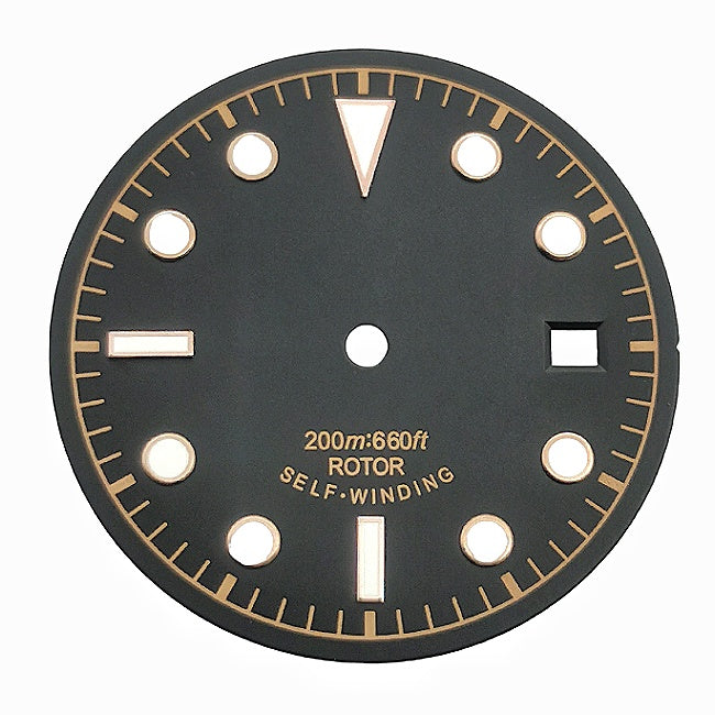Vintage Diver Watch Dial with Baton and Dot Indices for 8215 & NH35