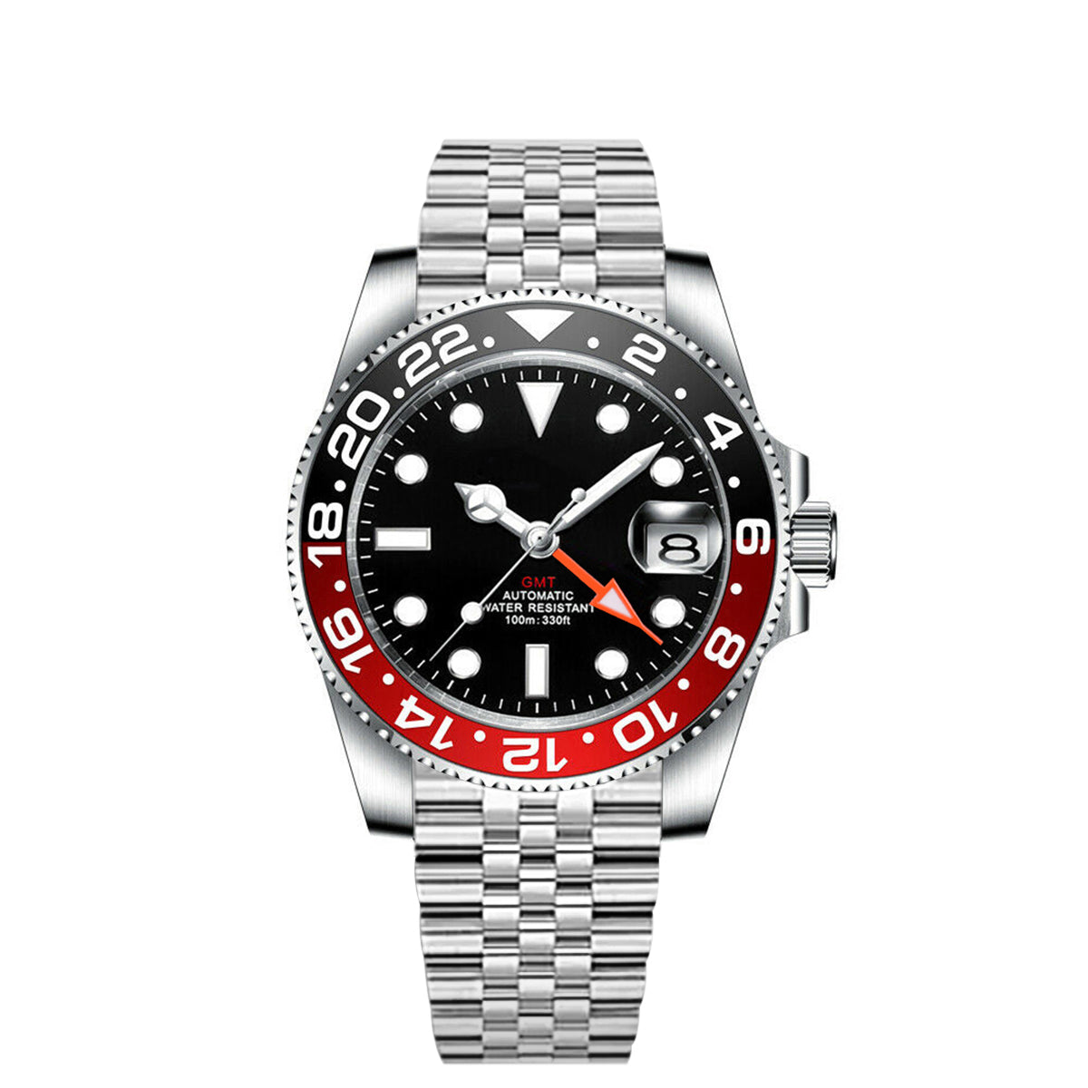 Corgeut 6001G Black PVD Silver Nails Matte Leather Automatic Watch