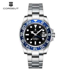 Corgeut 6001G Steel Bracelet Automatic Watch - front view
