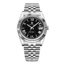 Corgeut 6002L Steel Round Bezel Matte Leather Automatic Watch