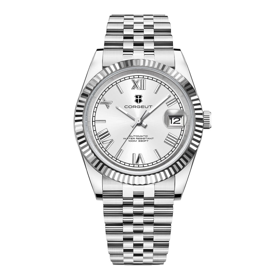 Corgeut 6002L Fluted Leather Automatic Watch