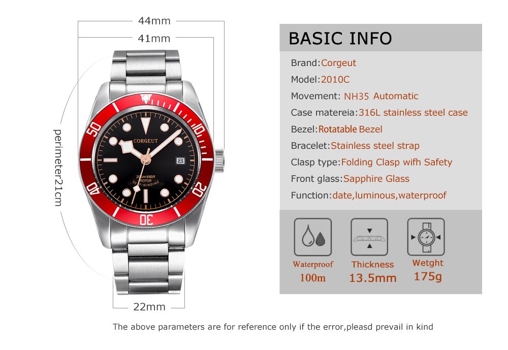 Corgeut 6009 Vintage Diver Automatic Watch - view 5