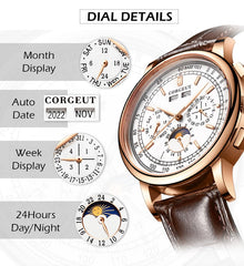 Corgeut 6016 Multifunction Automatic Watch - view 10