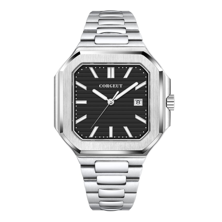 Corgeut 6032 Square Automatic Watch - front view