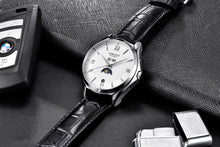 Corgeut 6651 Steel Leather Hand-Wound Watch