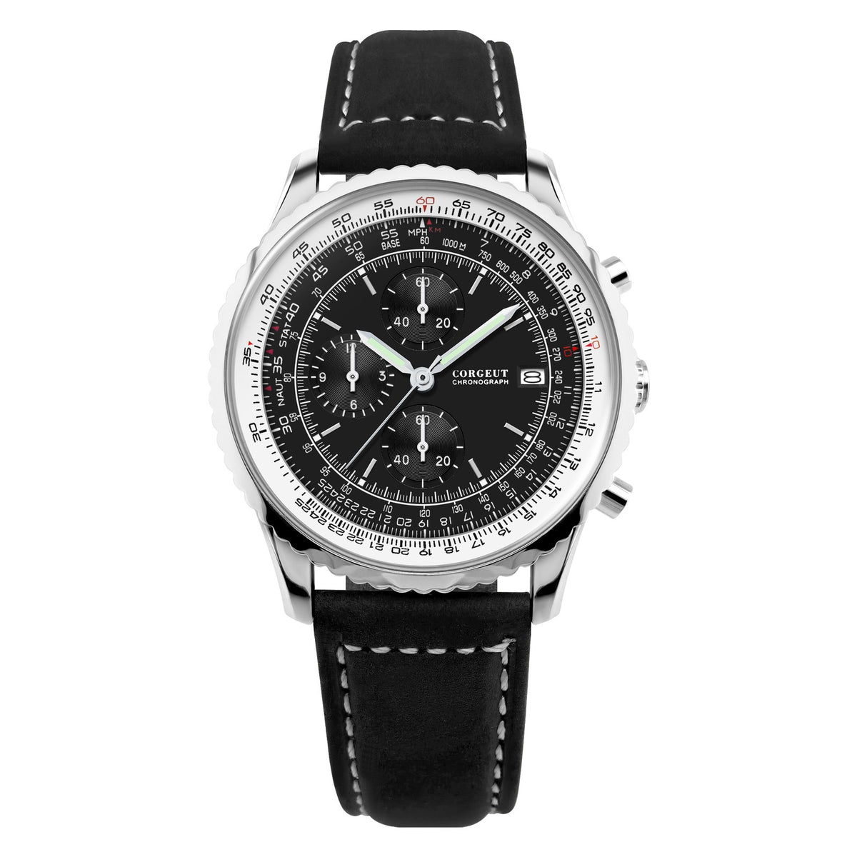 Corgeut 9001 Chronograph Quartz Watch - front view