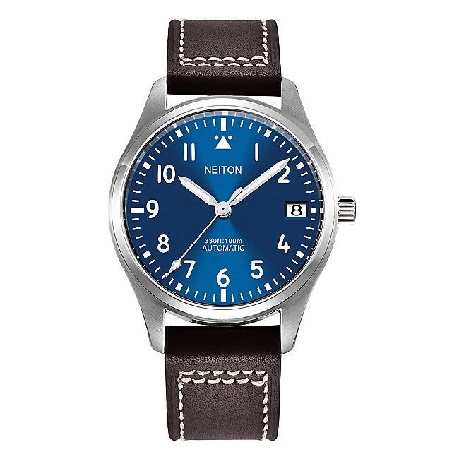 Pilot's watch with a blue dial