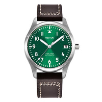 Pilot's watch with a green dial