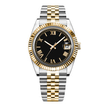 Corgeut 6002G Two-Tone Gold Fluted Bezel Steel Bracelet Automatic