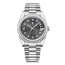 Corgeut 6002G Diamond Silver Diamond Nails President Automatic Watch