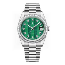 Corgeut 6002G Diamond Silver Diamond Nails President Automatic Watch