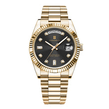 Corgeut 6002G Gold Fluted Bezel President Automatic Watch