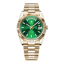 Corgeut 6002G Gold Fluted Bezel President Automatic