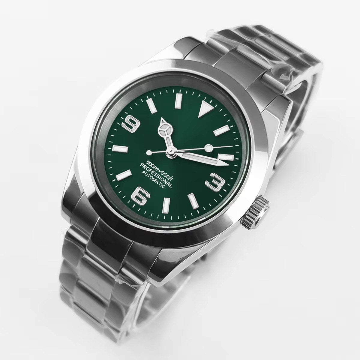 Corgeut 6002G Steel Slanted Bezel Matte Leather Automatic