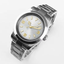 Corgeut 6002G Steel Slanted Bezel Matte Leather Automatic Watch