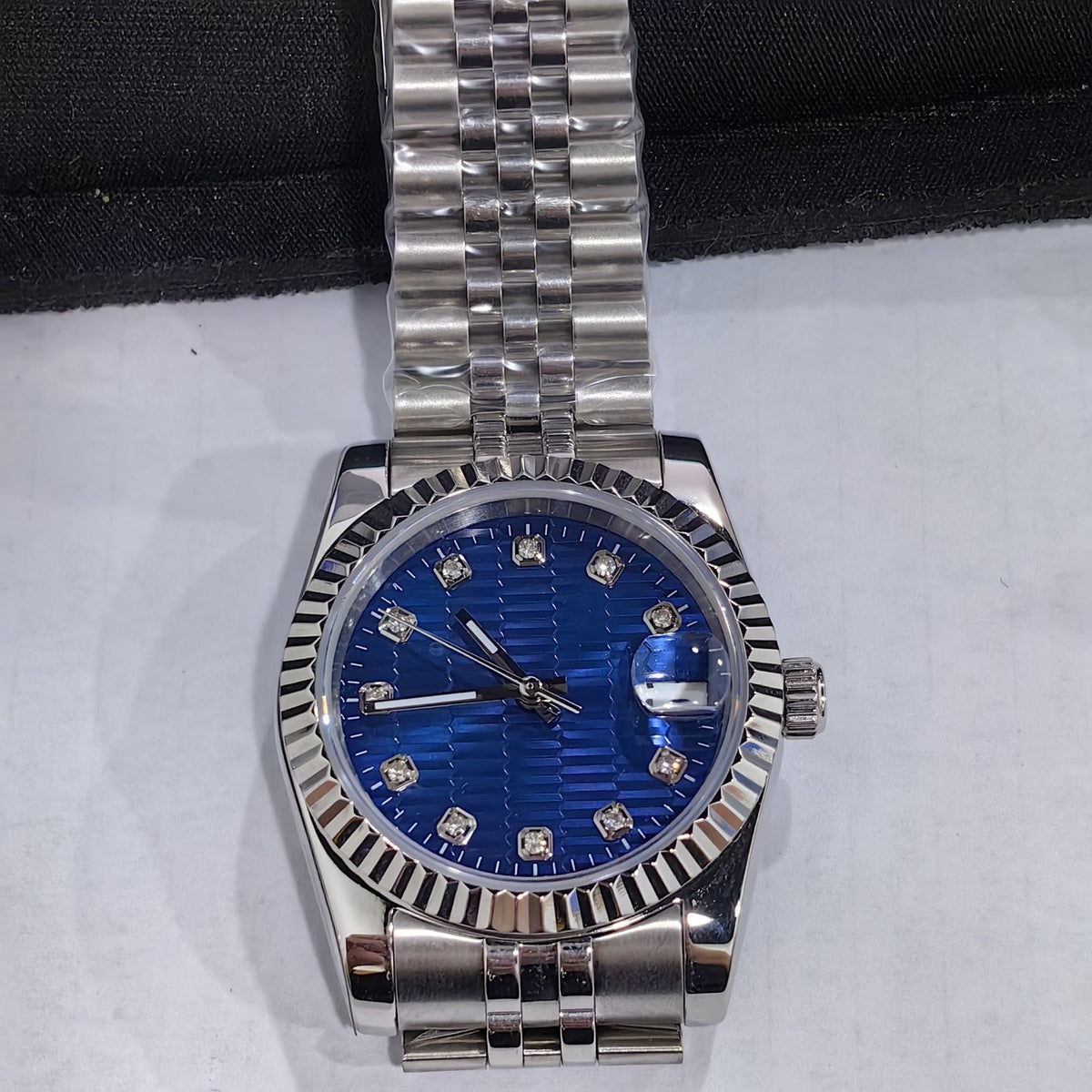 Corgeut 6002L Steel Fluted Bezel Jubilee Automatic Watch