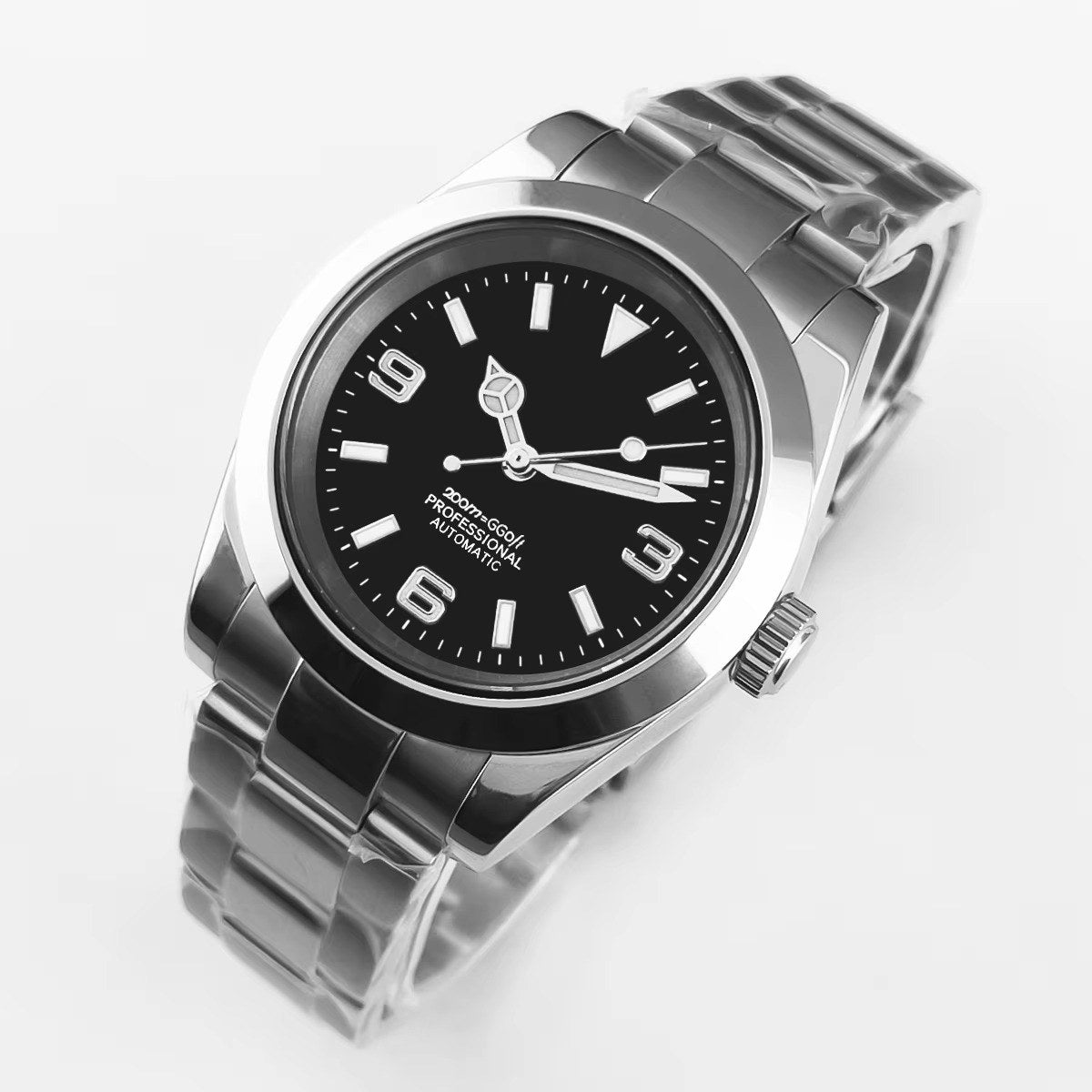 Corgeut 6002L Steel Slanted Bezel Matte Leather Automatic