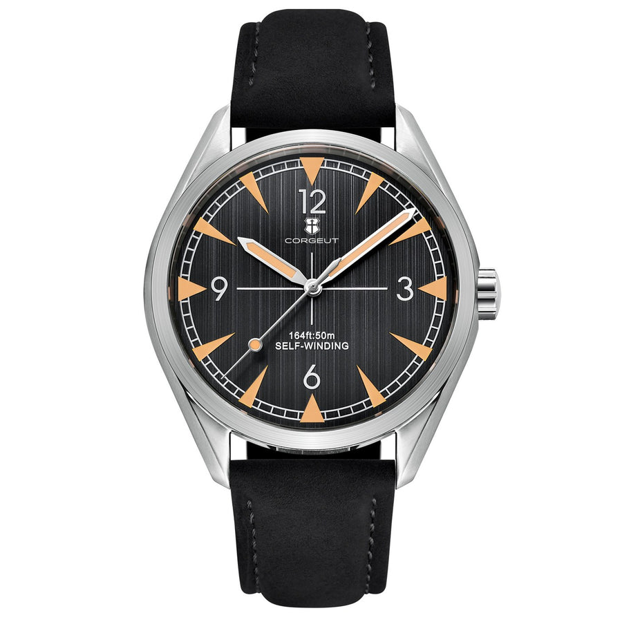 Corgeut 6010 Sandblasted Matte Leather Automatic Watch