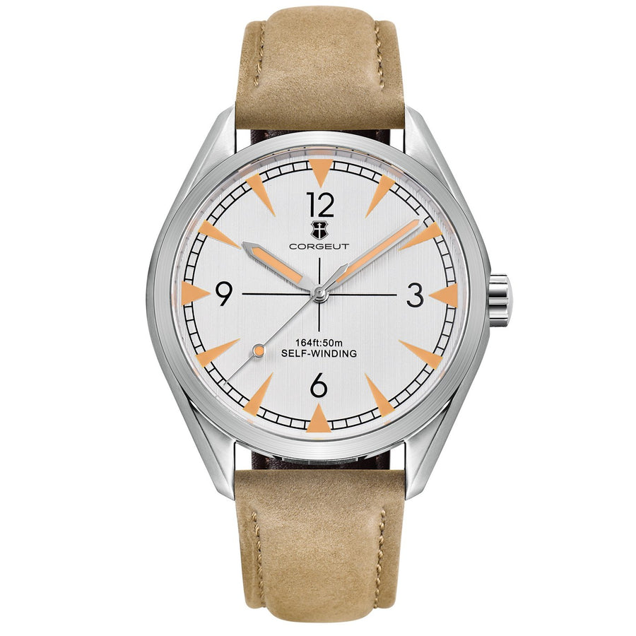 Corgeut 6010 Sandblasted Matte Leather Automatic Watch