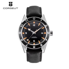 Corgeut 6013 Steel Black Bezel Leather Automatic