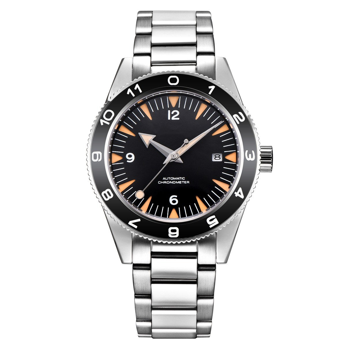 Corgeut 6013 Steel Black Bezel Steel Bracelet Automatic