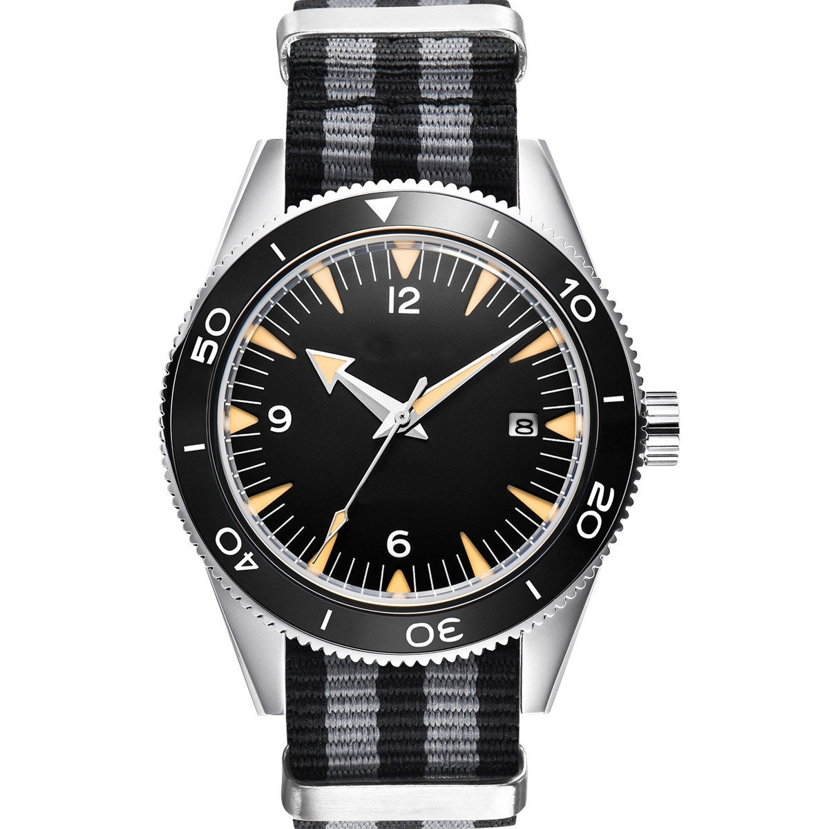 Corgeut 6013 Steel Black Bezel Nylon Automatic