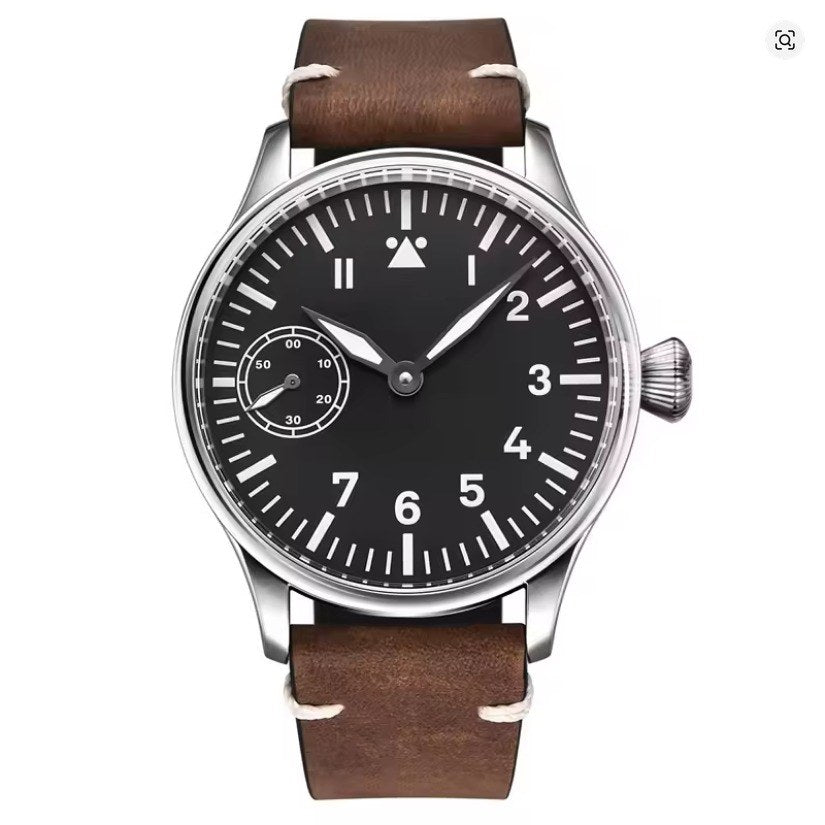 Corgeut 6023 Steel Leather Hand-Wound Watch