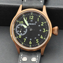 Corgeut 6025 Bronze Leather Hand-Wound Watch