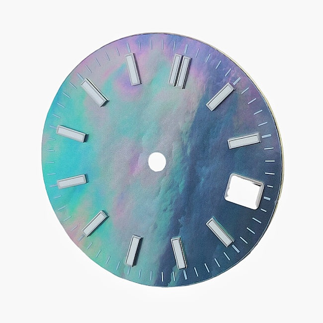 Iridescent Mother-of-Pearl Dress Watch Dial with Luminous Markers